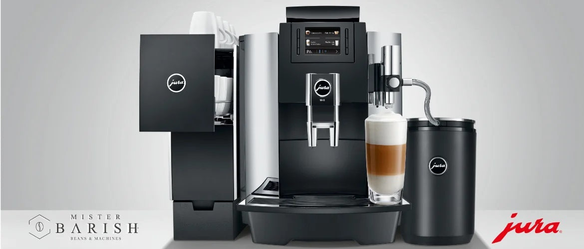 Jura WE8 une machine a cafe a grain abordable pour la preparation du cafe et du lait au bureau Mister Barish